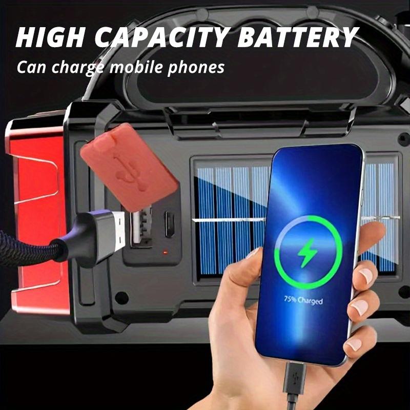 4-in-1 Solar LED Flashlight with Front and Rear Dual Lights,Emergency Power Supply,Digital Display,Heavy-duty Portable Light for Camping,Hiking