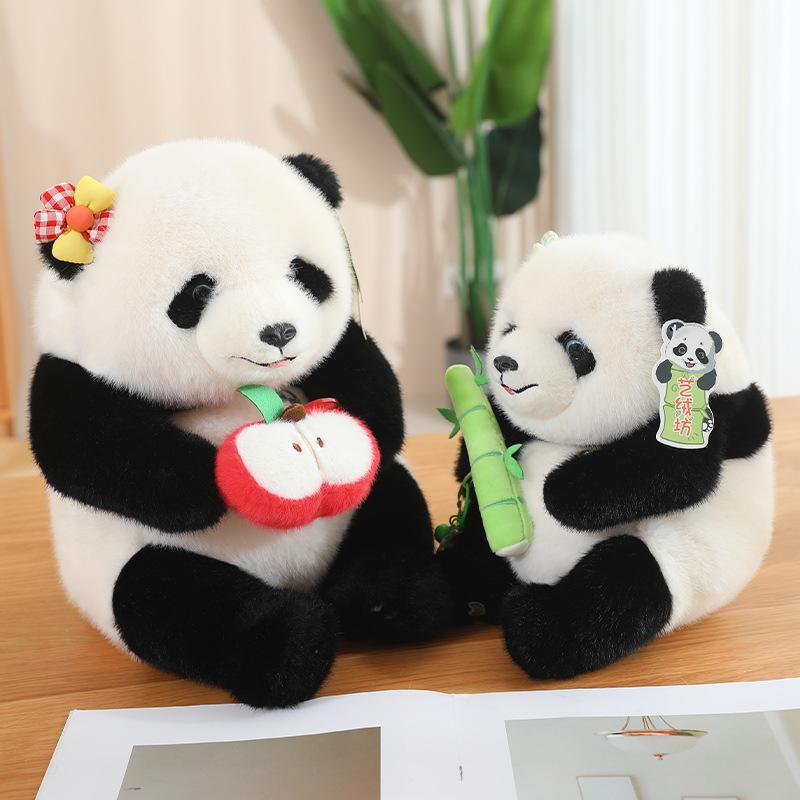 Flower Panda Doll Backpack Little Panda Plush Toy Sichuan Travel Souvenir Doll Girls Gift