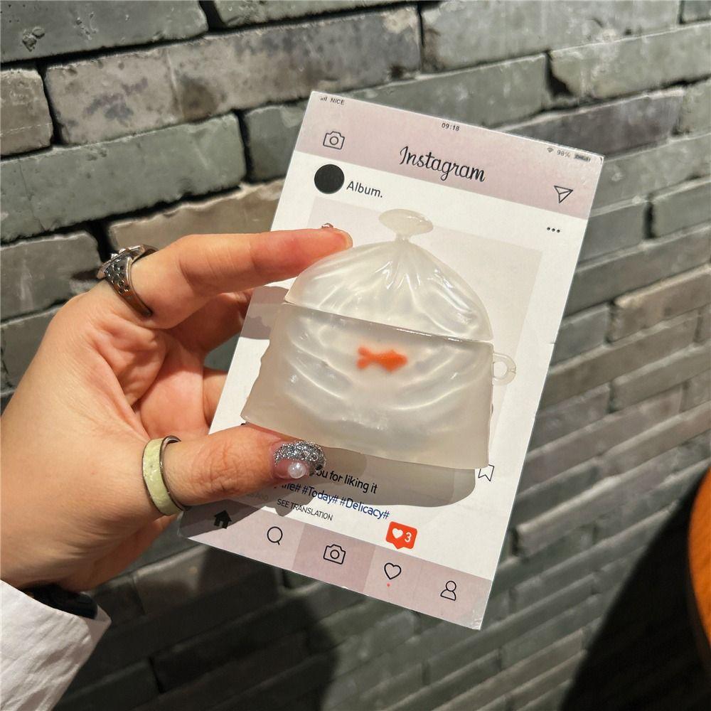 Anti-Fall Gold Fish Earphone Case Headphone Protective Case for Airpods 4 3 2 1/ Pro/Pro2