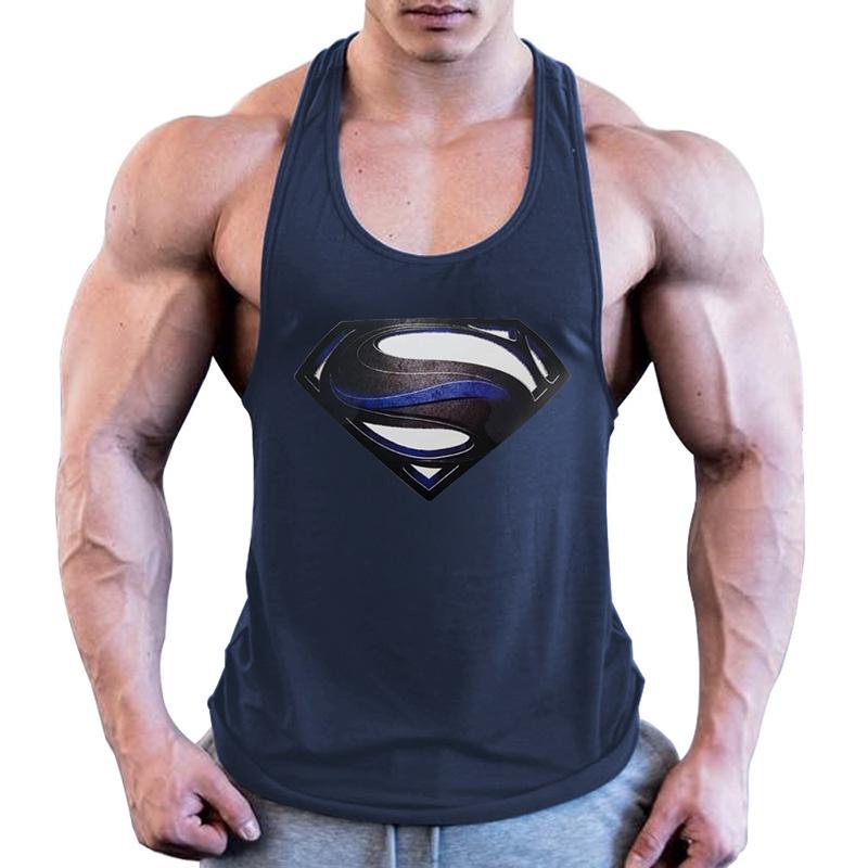 Premium Quality Men Bodybuilding Tank Top Muscle T-shirt With 3d Superman Design