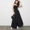 American Dress Suspender Dress Children's Summer New Pleated Waist Slim Fit Small Black Dress Long Dress