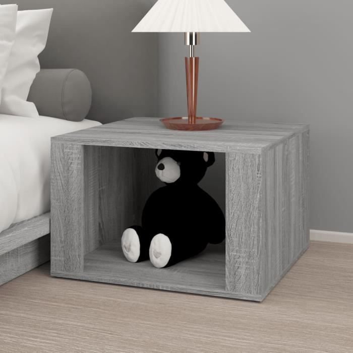 816558 vidaXL Bedside Table Sonoma Grey 57x55x36 Cm Engineered Wood