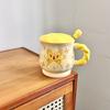 Butterfly Mug Girl Heart Ceramic Cup with Lid with Spoon High Value Water Cup Office Coffee Breakfast Cup