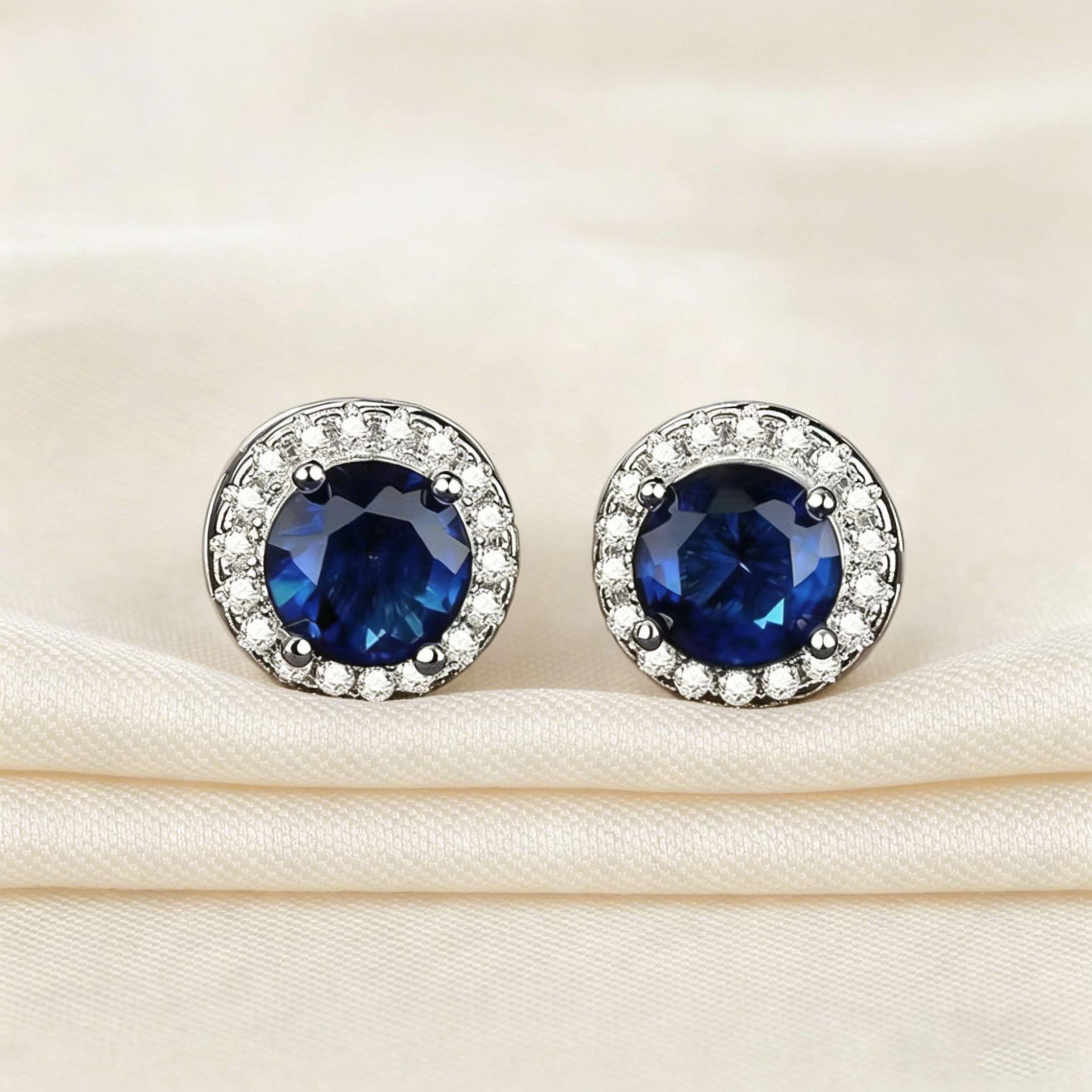 Yanbai Elegant Colorful Zirconia Stud Earrings - Unisex, Versatile, Light Luxury