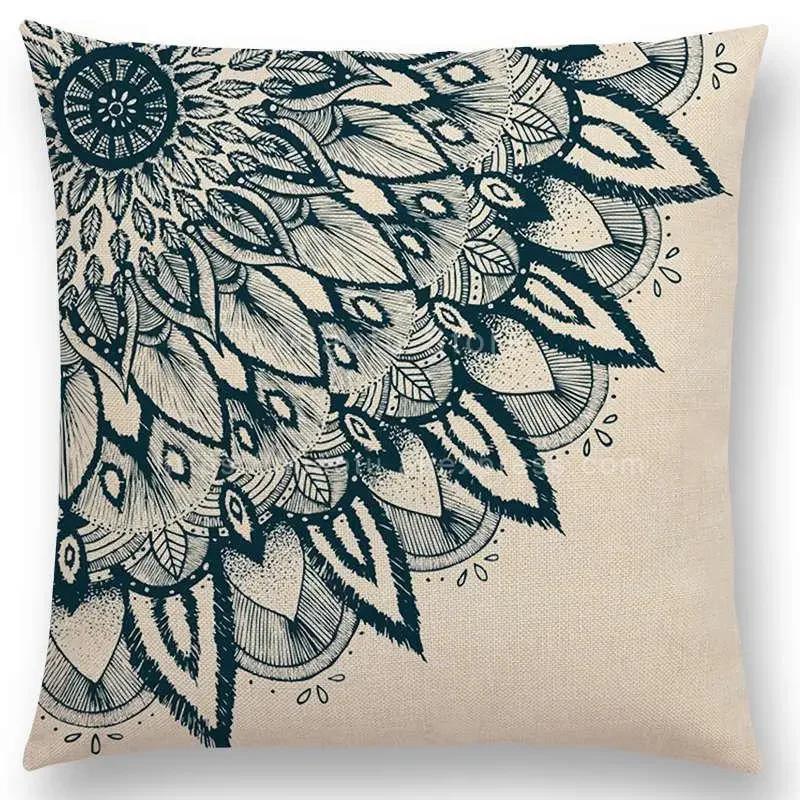 Mandalas Druck Kissenbezug Boho Stil Blume Hoffnung Bunt Wahre Seele Leben Lachen Lieben Freigeist Traum Floral Kissenbezug