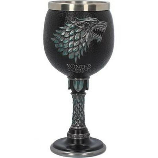 Game of Thrones 3D Carved Stainless Steel Beer Mug and High-Stemmed Glass