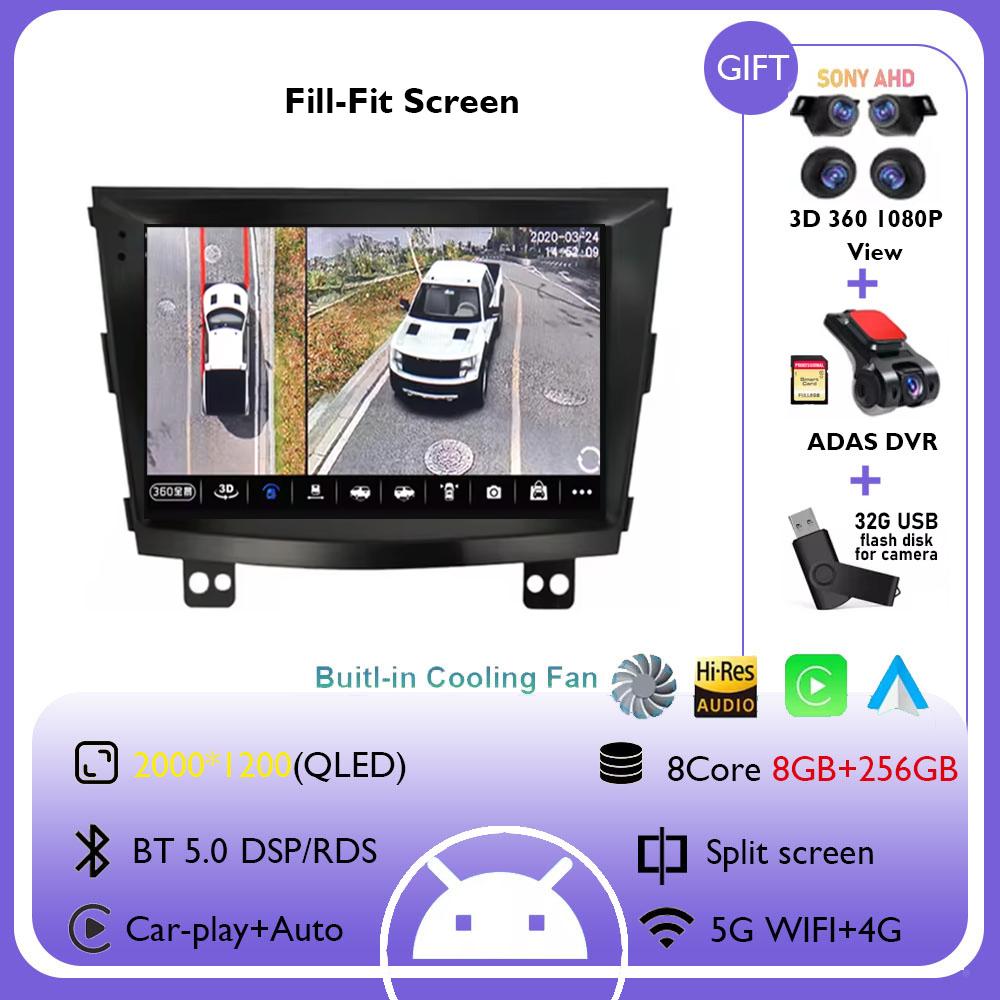 Android 14 For SsangYong Tivolan Tivoli 2014 - 2017 Car Video Multimedia QLED 4G+WIFI DSP GPS Radio Player 360 Camera Head Unit
