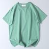 Export Export Tail Order Front Short Back Long Side Slit Short Sleeve T-shirt Men's Summer Easiest for Match Pure Color Raglan Sleeve Bottoming Shirt