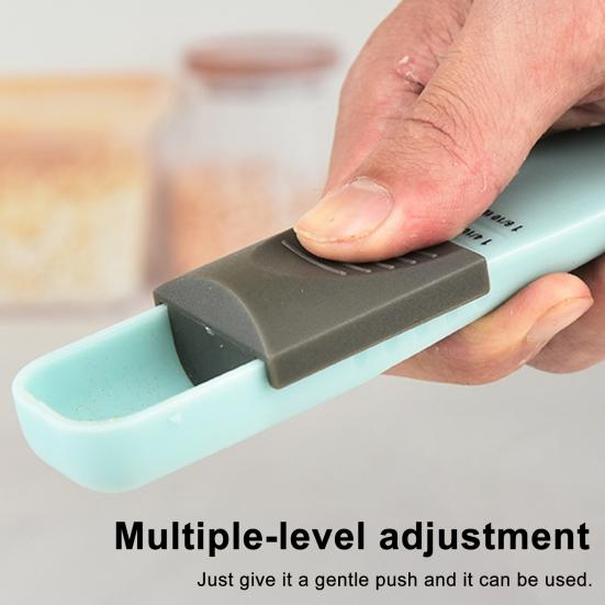 Hund Katz Futter Schaufel für Hund Katze Kaninchen Vogel Verstellbarer Haustier Futter Messbecher mit Skala Beidseitig Acht-Positionen Messlöffel Salz