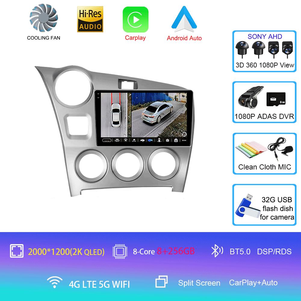 Android 14 Carplay Auto For Toyota Matrix 2 E140 2008 2009 2010 2011 2012 2013 2014 Car Radio Multimedia Player Navigation GPS