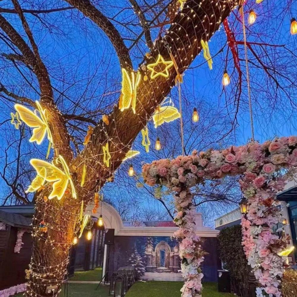 Fixed Model Outdoor Led Lamp Butterfly Shape Lighting  Garden DIY Decoration