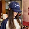 Korean Bowknot Embroidery Baseball Cap for Women Soft Cotton Adjustable Denim Duck Tongue Caps Girls Sun Visors Peaked Hat