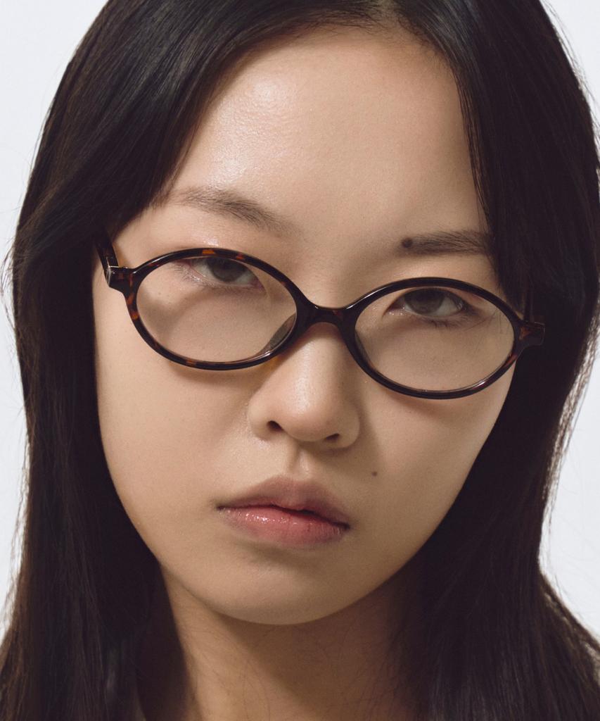 Hangeul [Blue Light Blocking] Geek Chic Oval Leopard Print