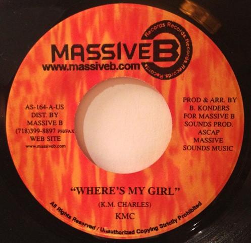 

7inch Record K.M.C. - Where s My Girl AS164 Massive B US Reggae, Ska & Dub Used