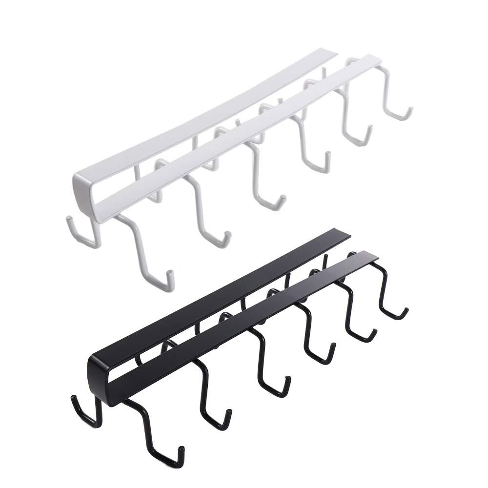 Household Double-row Mug Hook Rack Kitchen Organizer Hanging Cup Holder Cabinet Hook