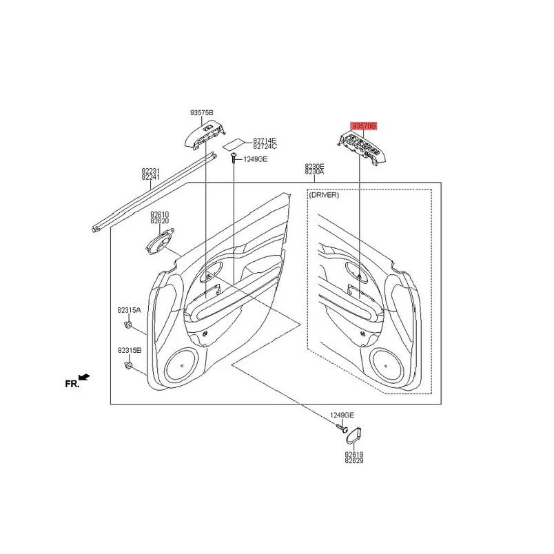 2 AUTO Power Window Main Control Switch Chroem For KIA SOUL 2014-2019 Window Regulator Button Switch 93570-B2130CA 93570-B2140CA