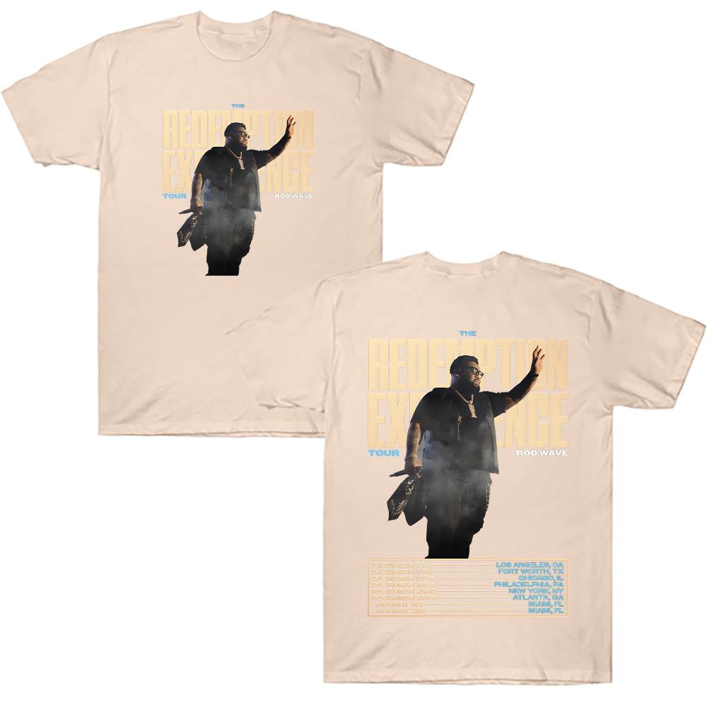 Rod Wave Redemption Tour 202526 Tshirt Hot Rapper Men Women Retro Hip Hop Street Wear Cotton Casual Tshirt Street Y2K
