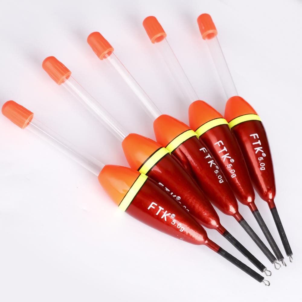 FTK5pcs Fishing Float 13cm-15cm 4g-6g Vertical Buoy For Carp Fishing Accessories Tackle