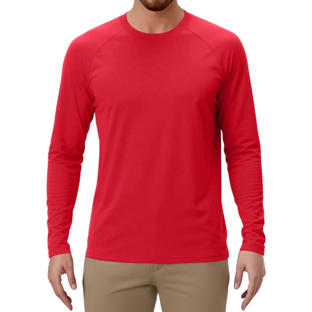 Men's Solid Color Raglan Long Sleeve Sports Top