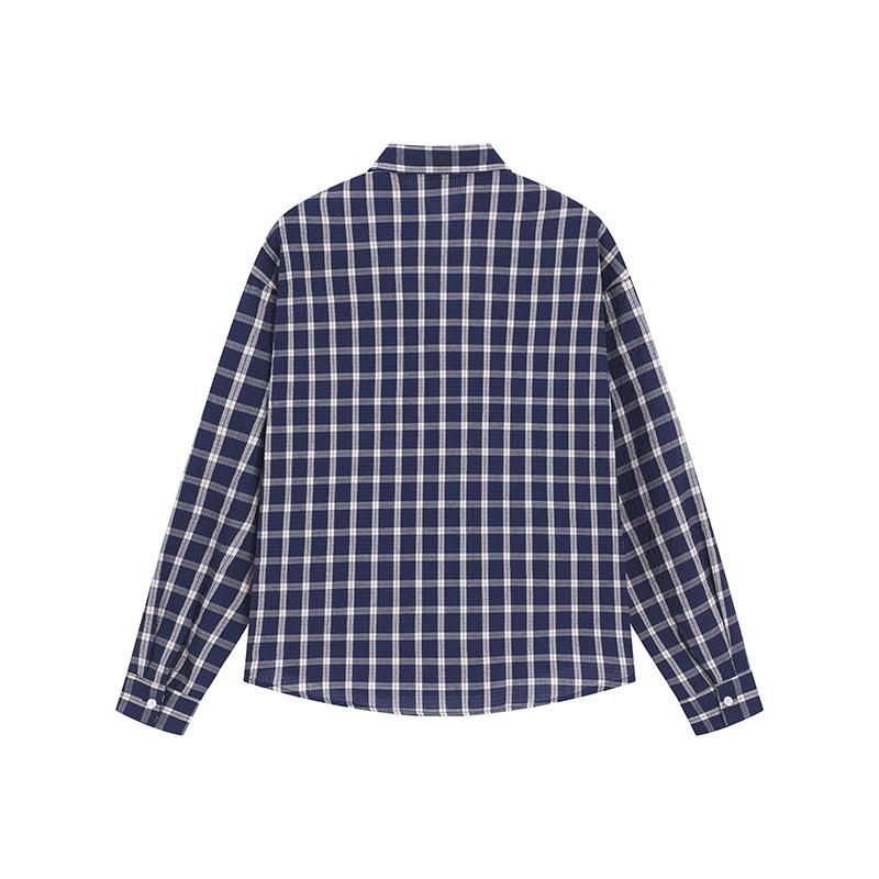 In Autumn, That Is A Plaid Long-Sleeved Shirt, Hong Kong Style Men'S Casual Loose Lapel Shirt.