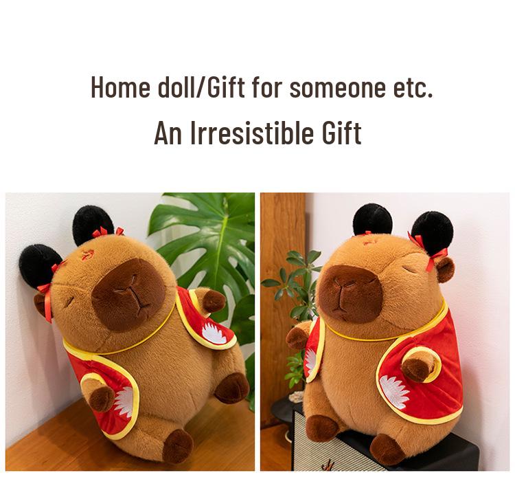 Entzückendes Nezha Capybara Plüschtier - Niedliches Stofftier Bettzeitpuppe Geschenk für Mädchen