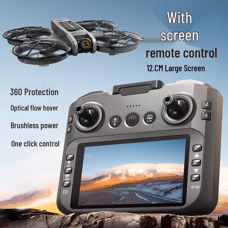 4.5'' HD Display Drone: Optical Flow Positioning, Brushless Motors, ESC Camera, Anti-Collision