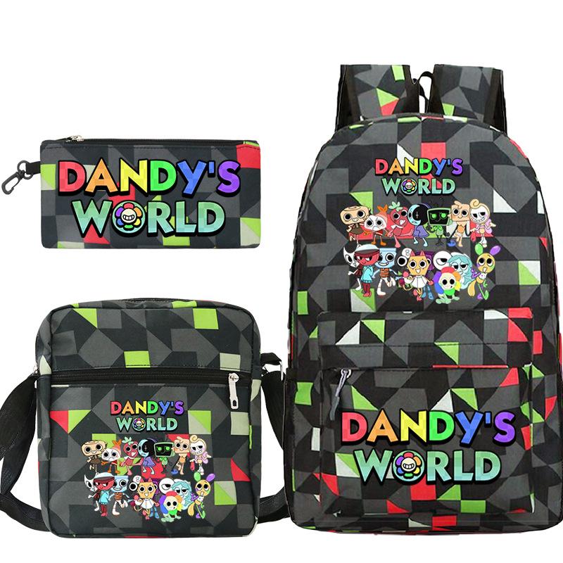 Dandy's World Game Merchandise Printed Primary and Secondary School Schoolbag Three-piece Popular Children's Backpack