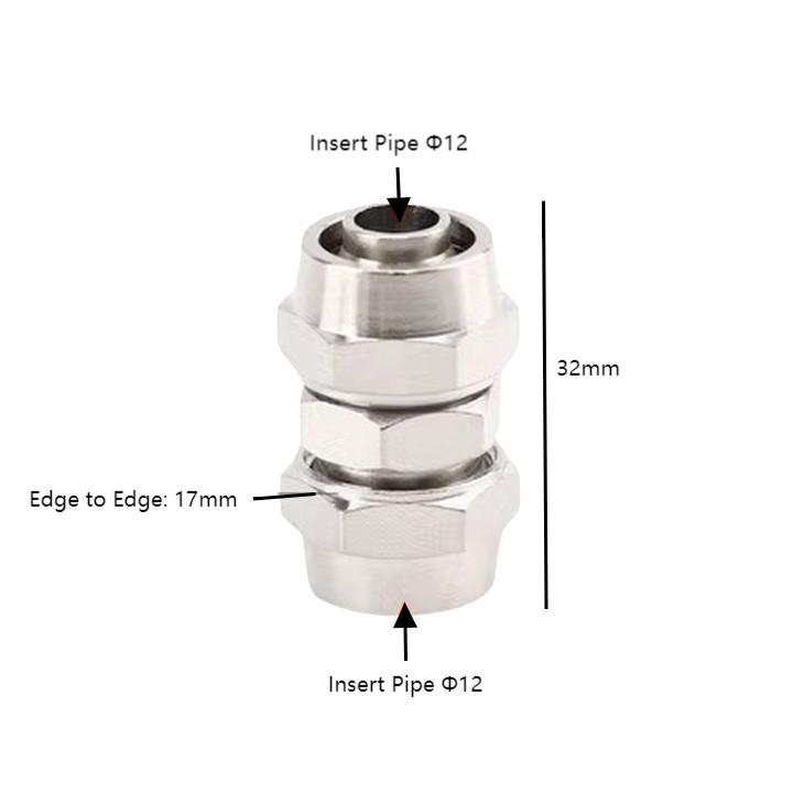 3pcs quick connector kit nickel plated copper pipe fittings straight elbow and tee for easy and firm connection