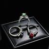 Jewelry Simulation Sapphire Ruby Bow Six-Claw Ring One Carat Emerald Ring Women