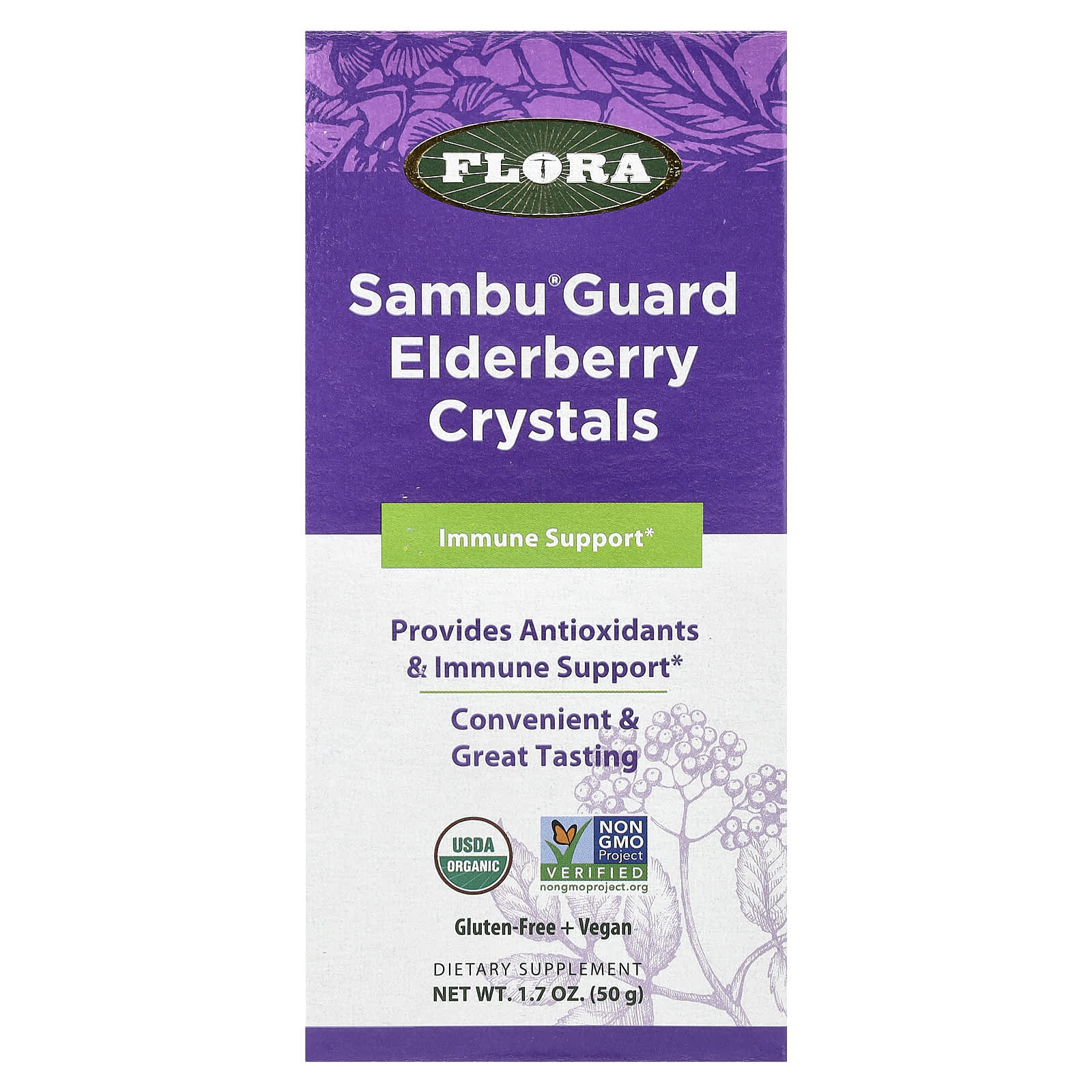 

Flora, кристали бузини Sambu Guard, 1,7 унції (50 г)