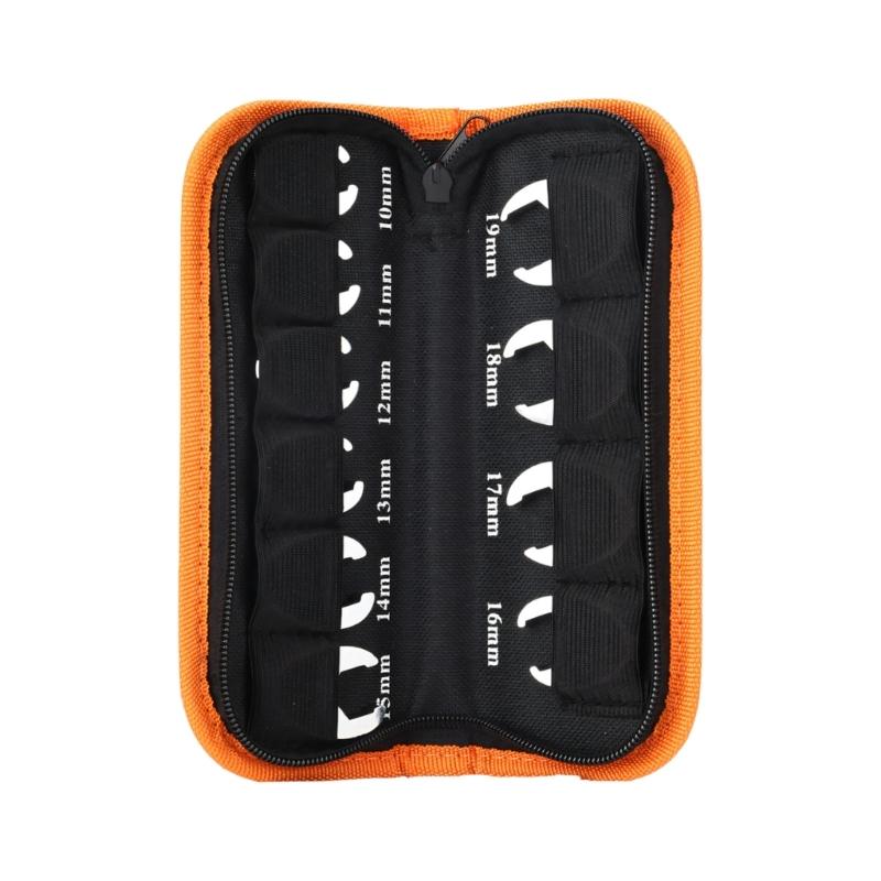 

Complete 10mm-19mm Crowfoot Wrench Collection Steel Construction 3/8 Drive with Organizers Pouch 1