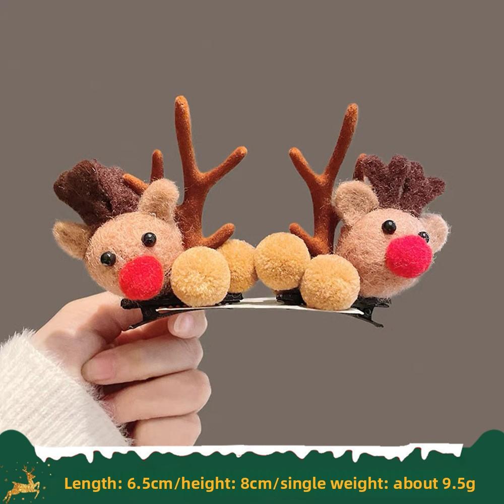 Christmas Antler Hair Clips New Year Hair Clips Elk Antler Duckmouth Hair Clips Cute and Sweet Headwear