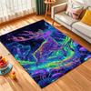 1PC Colorful deer in magical forest Print Carpet Rug for Living Room Bedroom Sofa Doormat Home Decor Non-slip Floor Mat