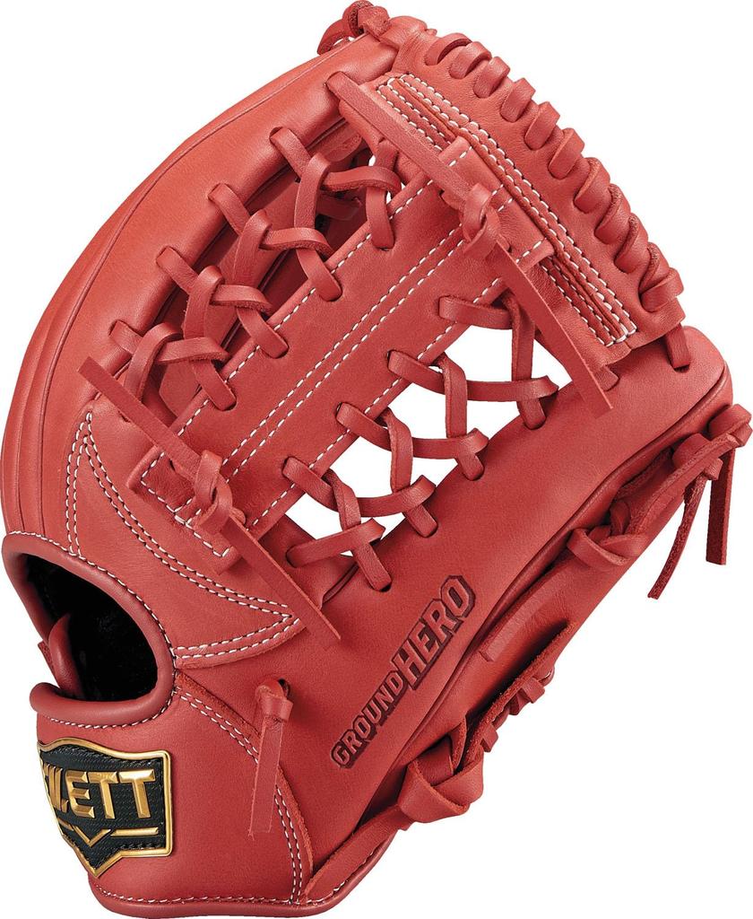 ZETT Youth Baseball Softball Ground Hero Red BJGB76440 Glove, All-Around, Left-Handed Throw, (6400),