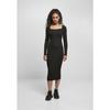 Robe longue femme - Urban Classics - Knit - Noir - Col roulé - Manches évasées