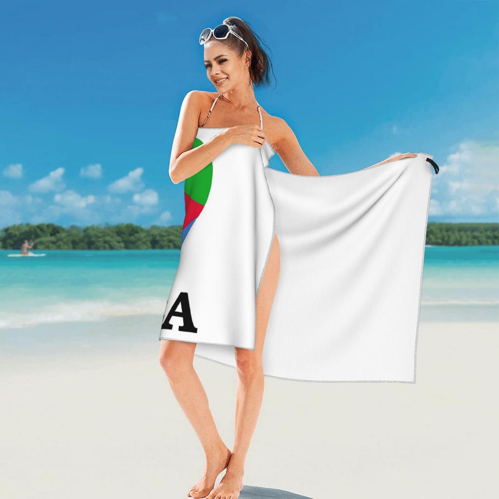 Flag of Eritrea Beach Towel Soft Microfiber Quick Dry Absorbent Quick Towels For Bath