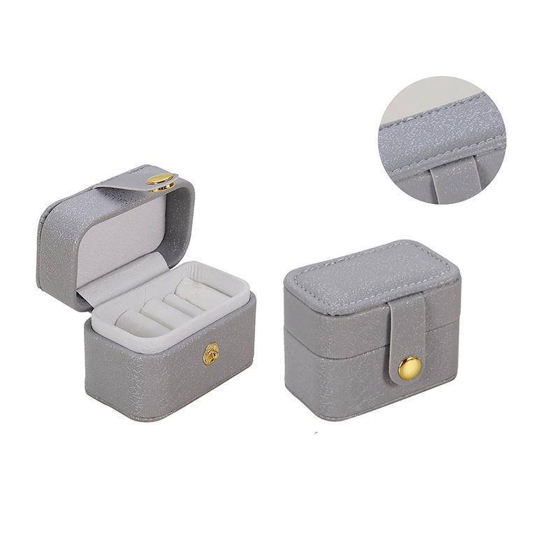 2Pcs Mini Portable Small Jewelry Storage Bag Travel Simple Leather Ring Necklace Earrings Storage Box Organizer Display Gift Box