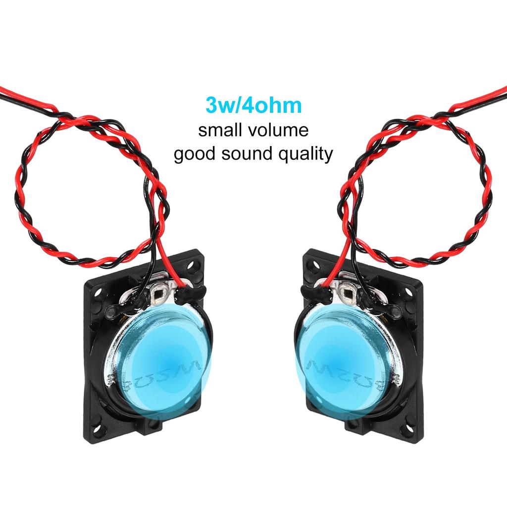 Uxcell 2Pcs 3W 4 Ohm Small Speaker Metal Shell Square Outside Micro Magnet Speaker Mini Speaker for DVD EVD Multimedia Mobile Portable Advertising