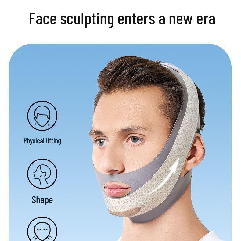 Men's V-Face Lifting Bandage: Full Face Shaping & Double Chin Reduction Sleep Mask