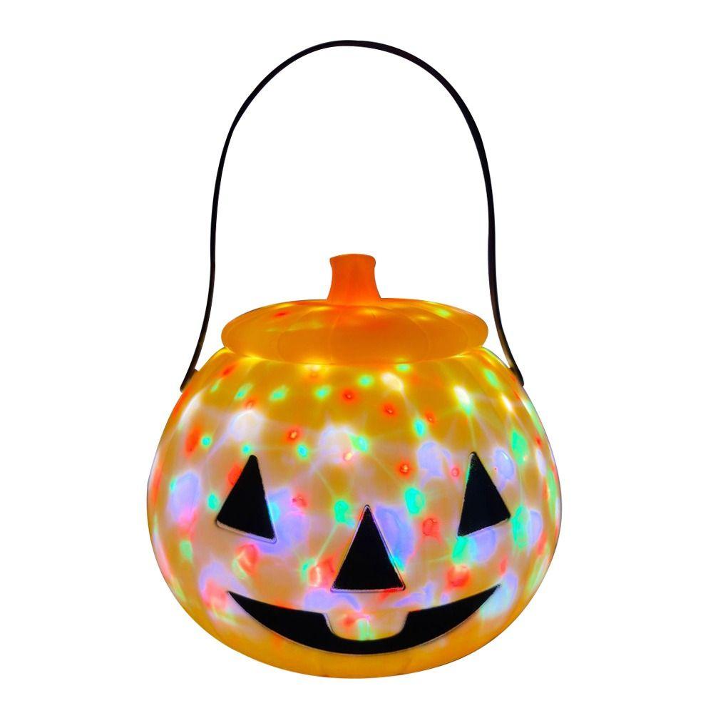 Seasonal Triangle Eye Halloween Pumpkin Jar Portable Holiday Toy Pumpkin Bucket Halloween Decoration Children