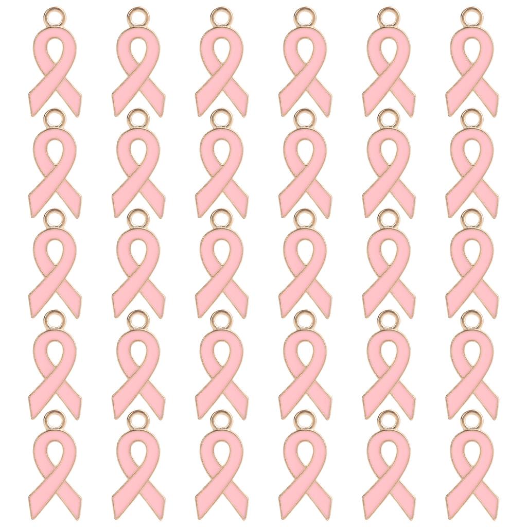 30pcs Ribbon Pendant Jewelry Making DIY Accessories for Necklace Bracelet Key Chain Pink