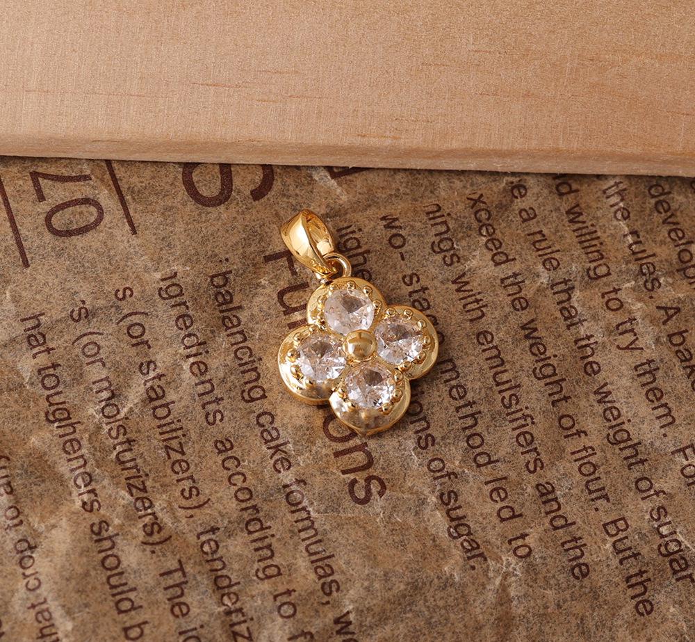 2025 Роскошное двухцветное золотое и серебряное подвесное ожерелье с бриллиантовым четырехлистником