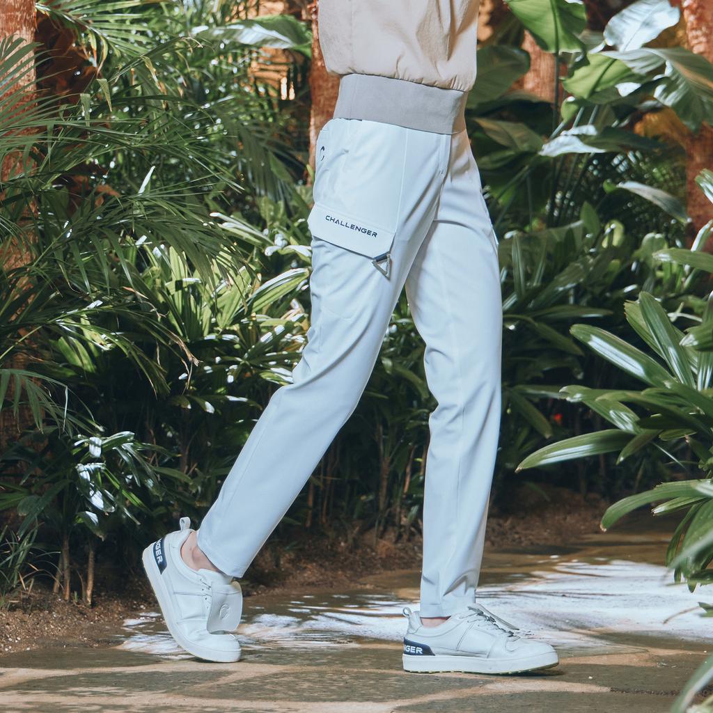 CHALLENGER Round Pocket Triangle Ring Women'S Straight Fit Pants White