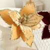 Sequins Artificial Poinsettia Flower 26CM Simulation Flowers  Christmas Tree Accessory