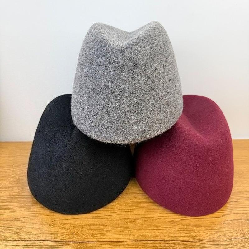 Autumn Winter Women'S Hard Top Beret Hat Wool Felt Fashion Retro Fascinating Hostess Formal Designer Cap Keep Warm Pillbox Hat