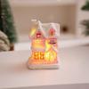 Resin Christmas Glowing Small House Cute Pink Christmas House Ornament Luminous Warm Light LED Light Snow House Party Favors
