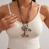 Leather oil dripping puppy adjustable pendant sweater chain cartoon cute childlike necklace