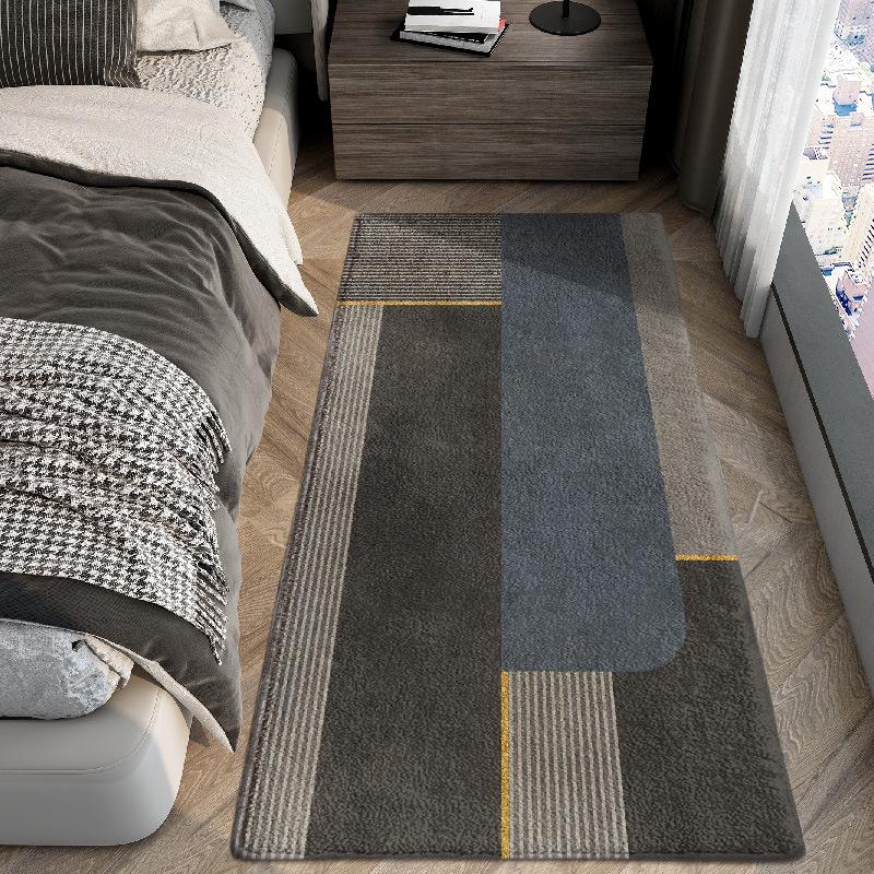 Light Luxury Carpets for Living Room Thick Plush Bedside Floor Mat Modern Style Bedroom Decor Grey Carpet Fluffy Soft Study Rug