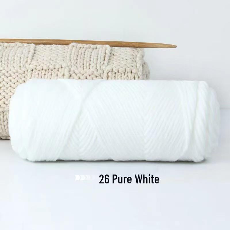 8-Strand Cotton Wool Yarn for Scarf DIY - Thick, Soft Thread with Silk Elements