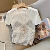 White Lace Camisole Patchwork Short Sleeved Shirt Women's Summer Small Versatile